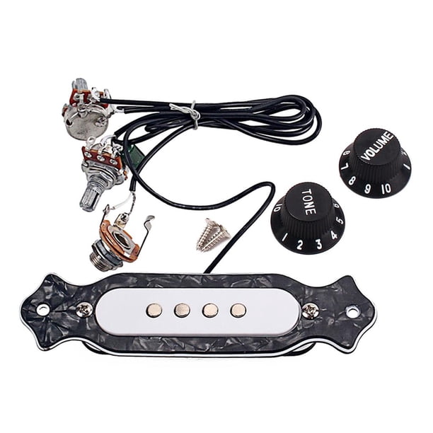 Pastilla de Guitarra de Bobina Simple Precableada Sunnimix Tono Negro