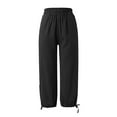thumbnail image 4 of WENWU Women'S Pants Womens Casual Pants Black Baggy Pants Loose Pants for Women Wide Legged Pants with Pockets Summer Pants for Women 2025, 4 of 6