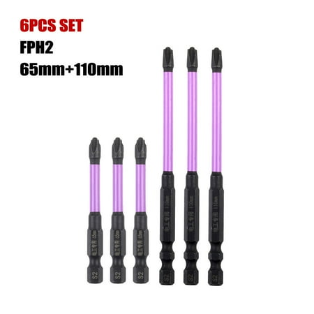 

BAMILL 6pcs Magnetic Special Slotted Cross Screwdriver Bit for Electrician FPH1 FPH2