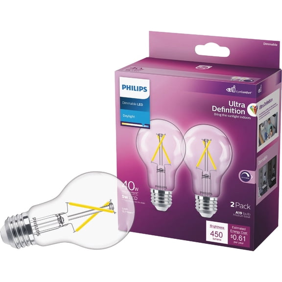 Philips 2pk 40w Clr A19 Led Bulb 573469