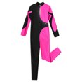 thumbnail image 6 of TiaoBug Kids Girls Gymnastic Dance Leotards Rhinestone Long Sleeve Full Body Ballet Jumpsuit Athletic Unitards Hot Pink 14, 6 of 7