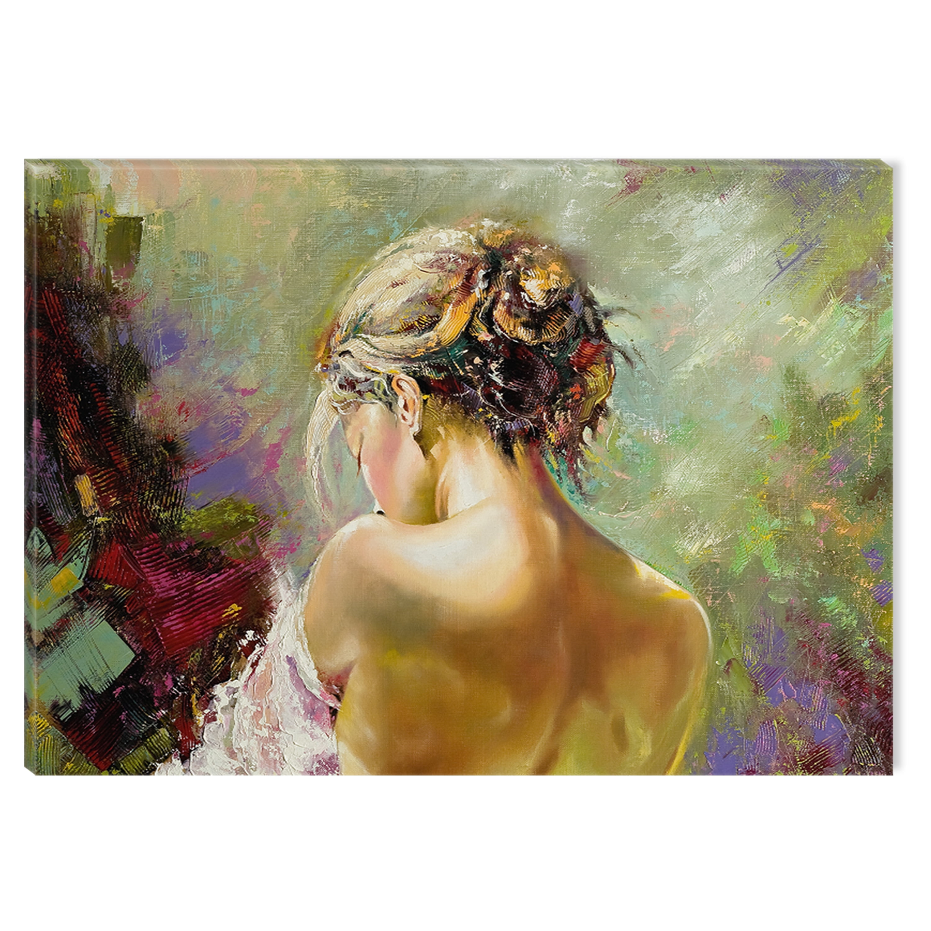 Startonight Canvas Wall Art Sexy Womans Back Usa Design For Home Decor Illuminated Sensual