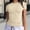 Beige women slim fit t-shirts a1, variant on MORESEC Women Slim Fit T-Shirts Short Sleeve Basic Tees Round Neck Casual Tops Solid Color Summer Everyday Shirts Fashion Apparel, Orange S