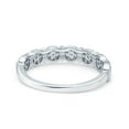 thumbnail image 3 of Simulated Cubic Zirconia Size-5 Half Eternity Ring Wedding Engagement Band 925 Sterling Silver, 3 of 7