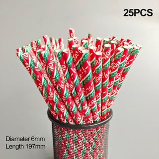 ALINK 200 Christmas Paper Straws, 8 Styles Red Green White Gold  Biodegradable Party Drinking Straws with Stripe, Wave, Christmas Tree  Snowflake Design
