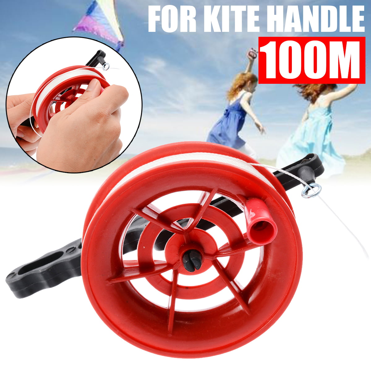 Details about   Outdoor Kite Line String Winder Grip Wheel Fly 22cm White Wheel 300M Line 