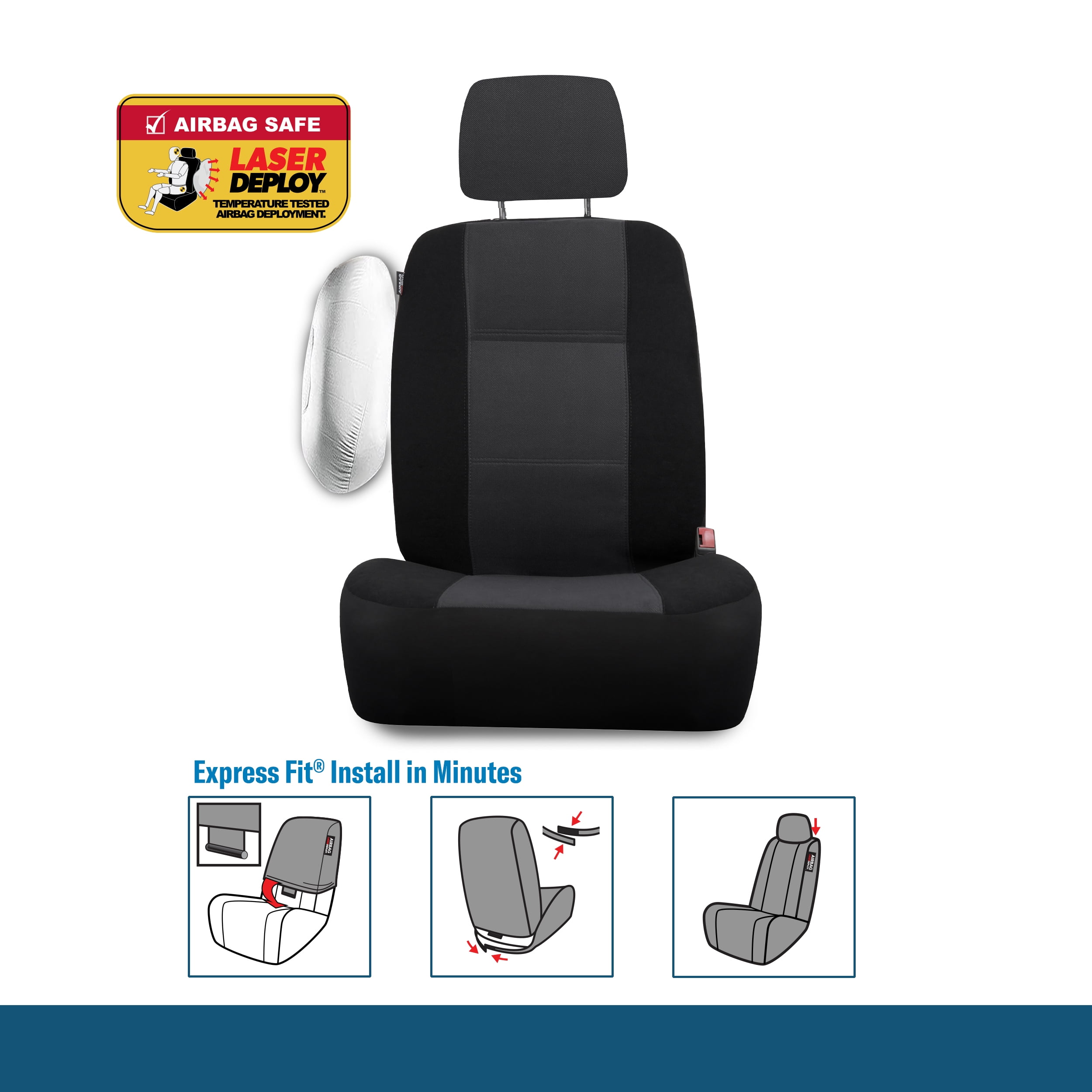 Custom Accessories Car Seat Covers Hunt 3-Piece Black-Gray