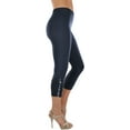 thumbnail image 2 of ToBeInStyle Women's Rhinestone Accent Ruched Capri Leggings, 2 of 7