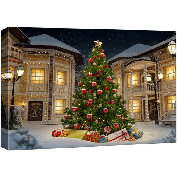 wall26 Canvas Wall Art Merry Christmas Pictures Home Wall Decorations for Bedroom Living Room Paintings Canvas Prints Framed - 12x18 inches