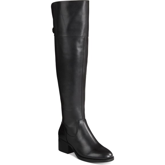 INC Womens Karmenn Leather Tall Over-The-Knee Boots Black 7.5 Medium (B,M)