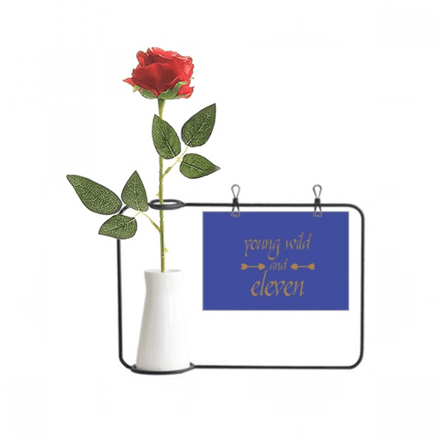Once jóvenes números salvajes. Botella de decoración de jarrones colgantes de flores rosas artificiales