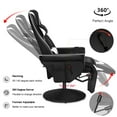 thumbnail image 3 of Queen Throne Racing Gaming Chair with Footrest and Adjustable Backrest Ergonomic Recliner High Back Swivel Chair with RGB LED Lights, Massage Lumbar Support, Headrest and Cupholders, Black White, 3 of 7