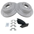 thumbnail image 2 of TRQ Rear Performance Drilled & Slotted Brake Rotor & Posi Metallic Pad Set, 2 of 5