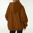 thumbnail image 4 of Womens Hoodies Oversized V Neck Sweatshirts Long Sleeve Pullover Casual Fall Teen Girls Preppy Clothes 2025 Trendy 02-Brown XL, 4 of 5