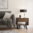 thumbnail image 2 of WyndenHall  Mitchell SOLID WOOD / Metal 22 inch wide Square Modern Industrial End Table - 22 W x 22 D x 22 H Rustic Natural Aged Brown Lacquer,Stained, 2 of 5