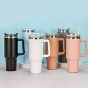 Blue Tumbler with straw + 40 oz Tumbler with straw, Tumbler With Handle, Stainless Steel Tumbler Water Iced Tea Coffee
