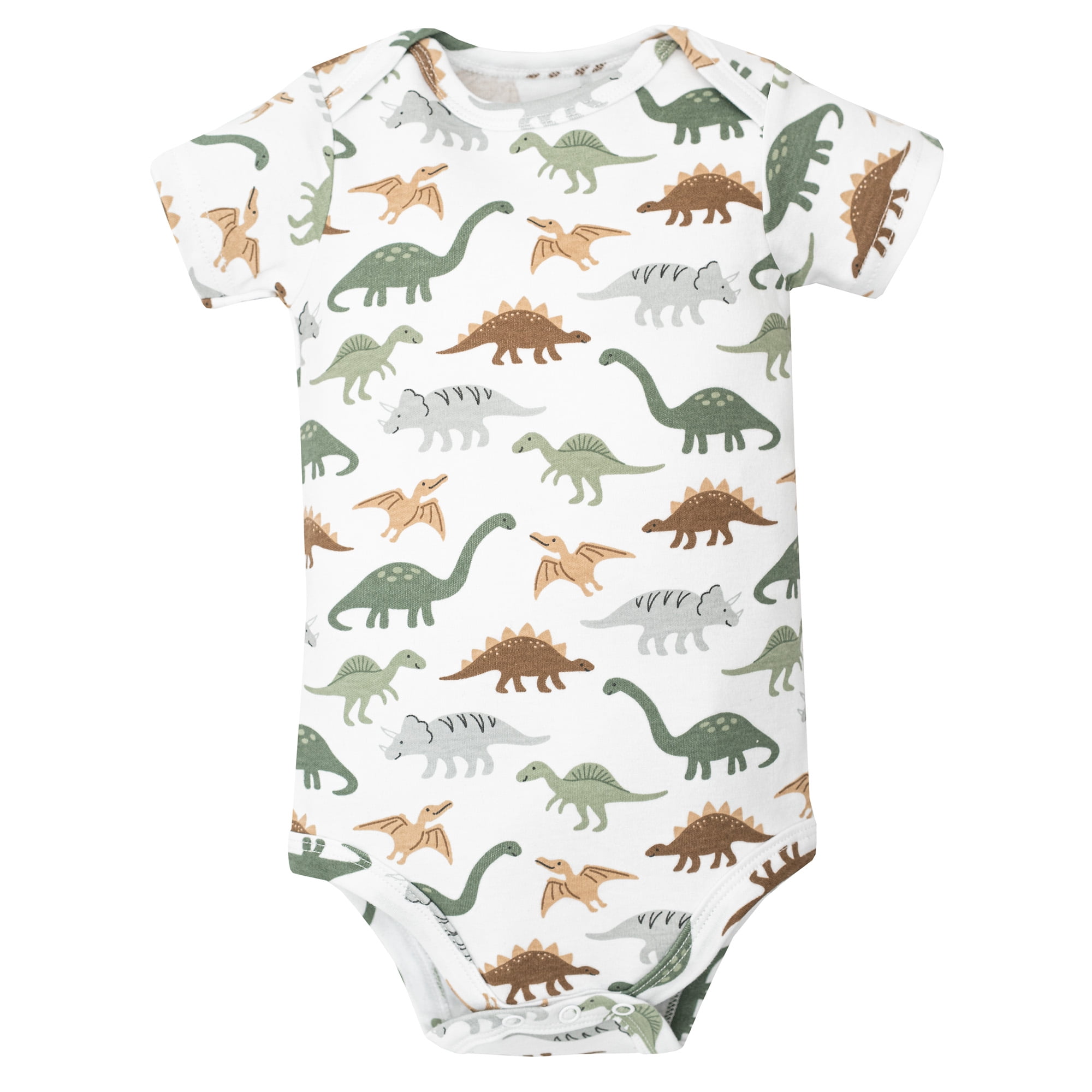 Hudson Baby Infant Boys Cotton Bodysuits 5-Pack, Strong Like Daddy Dino, 12-18 Months