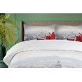 thumbnail image 4 of Ambesonne Christmas Duvet Cover Set, Santa on the Roof, 2-Calking, Red Pale Grey, 4 of 7