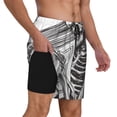 thumbnail image 2 of Vsdgher Skeleton Book Lover for Mens Swim Trunks with Compression Liner Swim Shorts Swim Suits Board Shorts-Large, 2 of 6