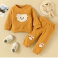 thumbnail image 2 of Mikilon Xmas Kids Loungewear Sets Size 3-18 Months Cute Bear Printed Round Neck Tops Casual Comfortable Elastic Waist Pants Thermal Clothing Sets, 2 of 8