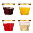 thumbnail image 3 of 5X Golden Plastic Cups 9 Oz Disposable Cup Plastic Wine Glass Cups Transparent Plastic Cup for Parties, 3 of 6