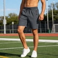 thumbnail image 4 of EOYWHK Running Shorts Men with Pockets Elastic Waist Beach Jogging Shorts Men Soft Lightweight Breathable Hiking Shorts for Men Gray, Size L, 4 of 5