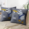 thumbnail image 4 of LALILO Throw Pillow Covers Seagull Striped Sea And With Fish Lettering Cushion Cover 18" x 18", 2 Pack, 4 of 6
