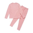 thumbnail image 4 of CHICTRY Kids Girls 2Pcs Thermal Underwear Set Long Sleeve Base Layer T-shirt with Pants Pink 3-4, 4 of 7