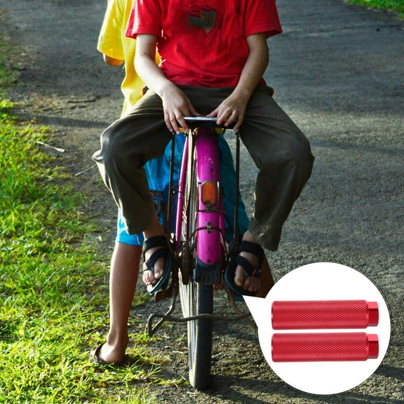 Pretyzoom 2pcs Bicycle Rear Feet Pegs Aluminum Alloy Red for Outdoor Riding Accessories