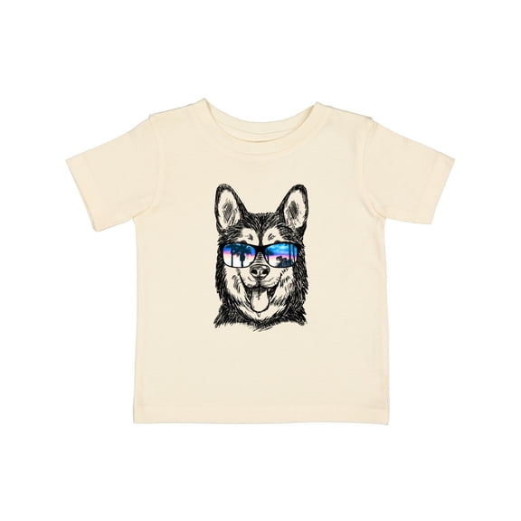 Inktastic Siberian Husky Sketch Portrait with Sunglasses Boys or Girls Baby T-Shirt