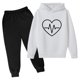 thumbnail image 1 of Odeerbi 3-14 Años Niños Niñas San Valentín Conjuntos Amor Impreso Sudaderas Capuchas Pantalones Niños Manga Larga Sudaderas Con Capucha, 1 of 3