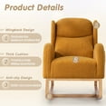 thumbnail image 4 of Lunale Indoor Rocking Chair, Upholstered Accent Rocker Chair with Wood Legs, Yellow Teddy, 4 of 8