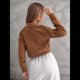 thumbnail image 5 of Chaqueta Informal Retro de Larga con Solapa y Botones de para Mujer Café Ligero XL, 5 of 8