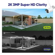 SANNCE 4PCS 3MP H.265+ Wireless Wi-Fi Security Camera System, 100ft Night Vison, IP66, Remote Monitoring, 1TB HDD, Human Detecti, 5MP 8CH NVR Two-Way Audio Recording and 3MP Bullet Cameras