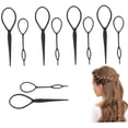 thumbnail image 5 of Hair Braid Maker,Ponytail Styling Maker,Ponytail Topsy Tail Loop Plastic Resin Hair Styling Tool Accessories Match Daily Outfit Black 5 Set 10PCS, 5 of 5