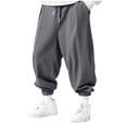 thumbnail image 2 of Blmnix Men Pants Joggers Comfy Pants Baggy Corduroy Pants Leggings Ankle Taper Gray Low Rise Mens Summer Pants,XXXL, 2 of 6