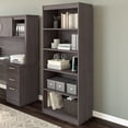 thumbnail image 5 of Bestar Ridgeley 5-Shelf Engineered Wood Bookcase in Charcoal Maple, 5 of 11