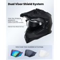 thumbnail image 3 of Dual Sport Adventure Motorcycle Helmet with Pinlock Compatible Sun Visor Snowmobile ATV Dirt Bike Off Road Casco Model WS902, 3 of 5