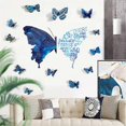 thumbnail image 1 of Vinilo decorativo de mariposas con palabras inspiradoras, diseño creativo de vinilo azul DIY, 1 of 5