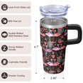thumbnail image 3 of 20OZ Flamingo Tumbler with Handle Durable Travel Mug Perfect Gifts for Women Flamingo Lovers Suitable for Birthday Christmas Holidays Daily Drinks, 3 of 6