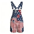 thumbnail image 7 of XAOFW Unisex Independence Day USA Denim Rompers Patriotic Stars And Striped Suspenders Shorts Fourth Of July Celebration Jumpsuit Versatile One-Pieces 12-13 Years, 7 of 7
