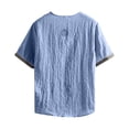thumbnail image 4 of JTSRKL Crinkled Vintage Shirts for Men Solid Short Sleeve Crewneck Tees Lightweight Breathable Summer Casual Relaxed Wrinkle Texture Tops Sky Blue XS, 4 of 4