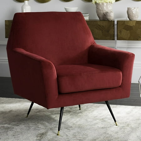 UPC 889048219489 product image for Safavieh  Mid-Century Modern Nynette Velvet Maroon Red Club Chair | upcitemdb.com