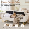 thumbnail image 3 of Hobooment 67" Large Upholstered Teddy Storage Ottoman Bench, End of Bed Storage Bench with Rolled Arms for Bedroom,Beige, 3 of 8