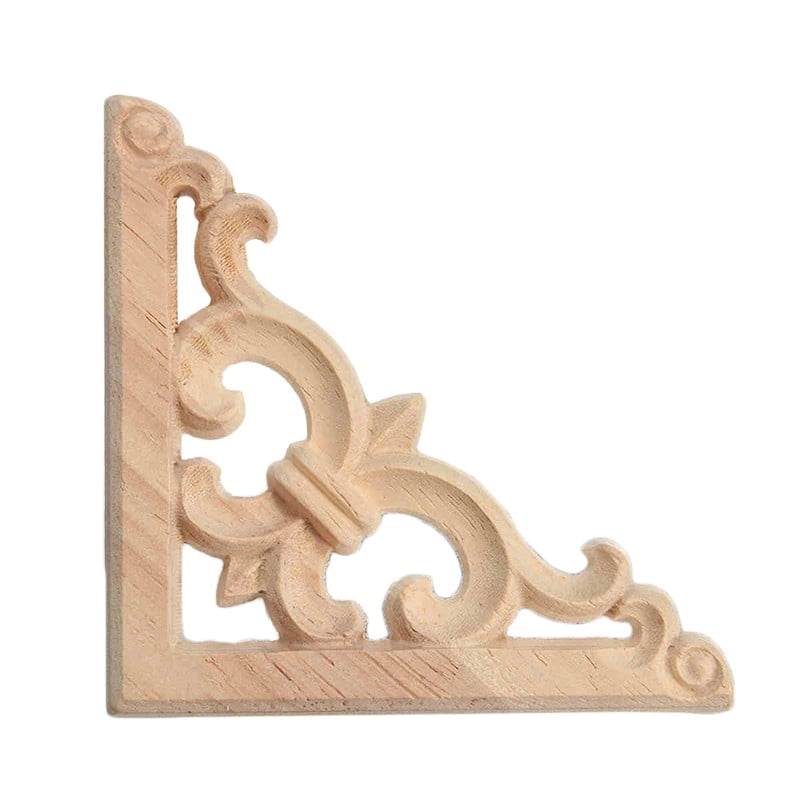 Wood Carved Corner Onlay Applique Frame Home Decor Furniture Craft Unpainted ~! 