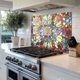 thumbnail image 5 of Mosaic Window Decoration Tempered Glass Backsplash For Kitchen Behind Stove,Stove Back Top Cover,Easy to Clean Glass Splashback, Sink Cover Splash Guard,Home Kitchen Wall Decor, 5 of 7