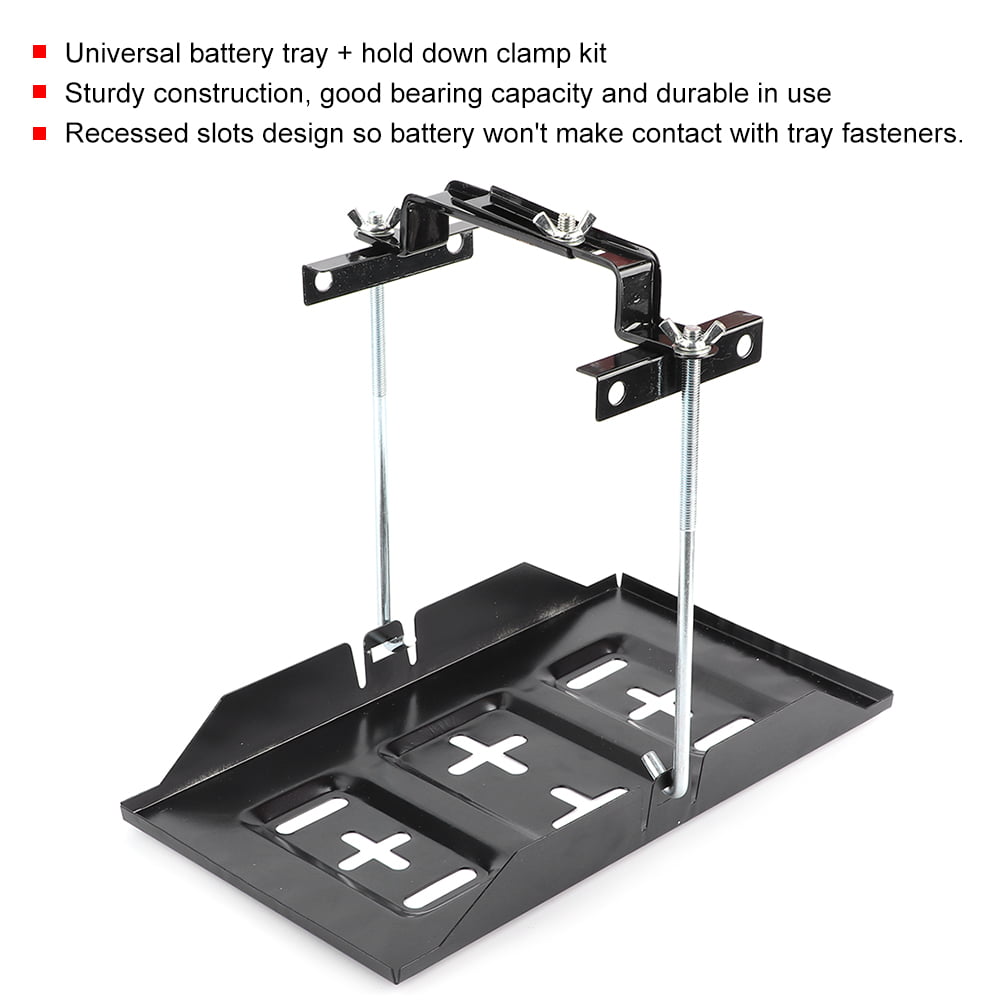 Battery Hold-Down Tray 19cm Universal Hold Down Clamp Bracket Kit Standard Battery Tray Holder for Factory Cars 