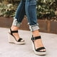 thumbnail image 1 of Zapatos de mujer con tacón de cuña, sandalias de talla grande con cuerda de cáñamo tejido de paja, zapatos de mujer Wmkox8yii  sa4039, 1 of 7