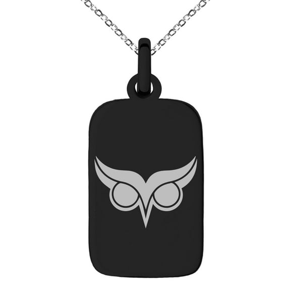 Stainless Steel Athena Greek Goddess of Wisdom Engraved Small Rectangle Dog Tag Charm Pendant Necklace