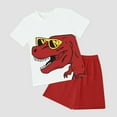 thumbnail image 2 of Toddler Clothes for Boys Baby Summer Outfits Kids Spring Cotton Letter Printed Short-sleeved Casual 3 6 12 18 24 Months 3T Outfits&Set T Shirt and Shorts 2-Piece Set, 2 of 5